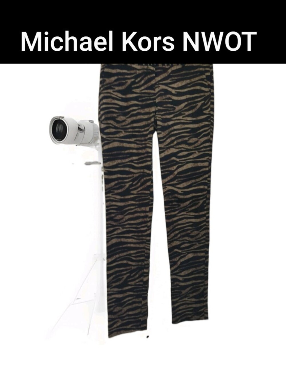 MICHAEL KORS Leopard Print Skinny Jeans Women's Size 6 Black/Brown Denim NWOT